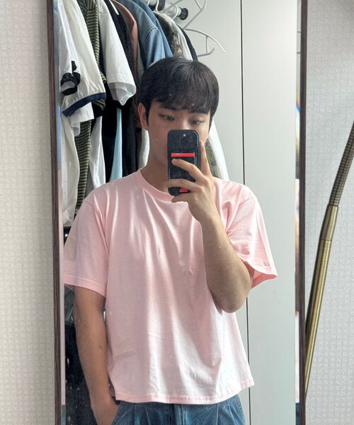 C WEAR BY THE GENIUS(シーウェアバイザジーニアス)の「メンズクロップTシャツライトピンク(Tシャツ/カットソー・メンズ・その他・MEDIUM/LARGE/X-LARGE/SMALL/XX-LARGE)」の7枚目の写真