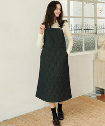 CHIQUITA（チキータ）の「[24 Winter] Quilted Overall Skirt (Like Denim) Black 244204SBK（サロペット/オーバーオール・レディース）」