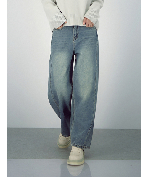 ACUD(アクド)の「Structure Washing Denim(デニムパンツ・レディース・スカイブルー・MEDIUM/SMALL)」の1枚目の写真