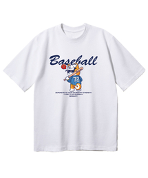 ベースボールベア オーバーサイズ 半袖Tシャツ [ホワイト]