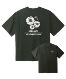 ヴィンテージフラワーオーバーサイズ半袖Tシャツ[ダークグレー]