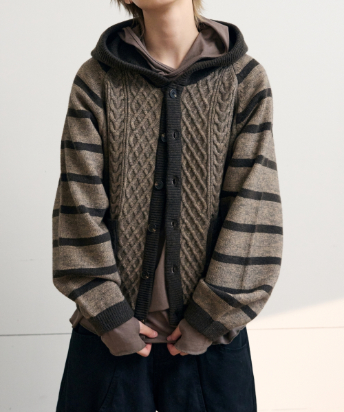 販売 ウィンダンシー ニット Cable Knit Hooded Sweater Cable Knit