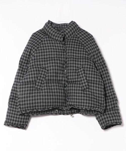 セール】ギンガムチェック 中綿ブルゾン/ジャケットコート（ダウン