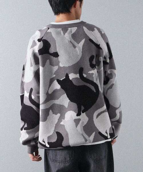 CRAFT STANDARD BOUTIQUE（クラフトスタンダードブティック）の「ダブルジャカードアニマル柄ニットB（ニット/セーター・メンズ・グレー/ベージュ・L/LL）」の21枚目の写真