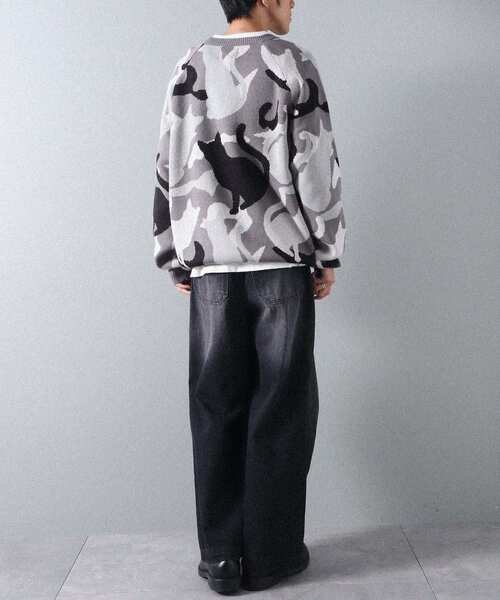 CRAFT STANDARD BOUTIQUE（クラフトスタンダードブティック）の「ダブルジャカードアニマル柄ニットB（ニット/セーター・メンズ・グレー/ベージュ・L/LL）」の19枚目の写真