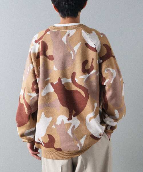 CRAFT STANDARD BOUTIQUE（クラフトスタンダードブティック）の「ダブルジャカードアニマル柄ニットB（ニット/セーター・メンズ・グレー/ベージュ・L/LL）」の15枚目の写真