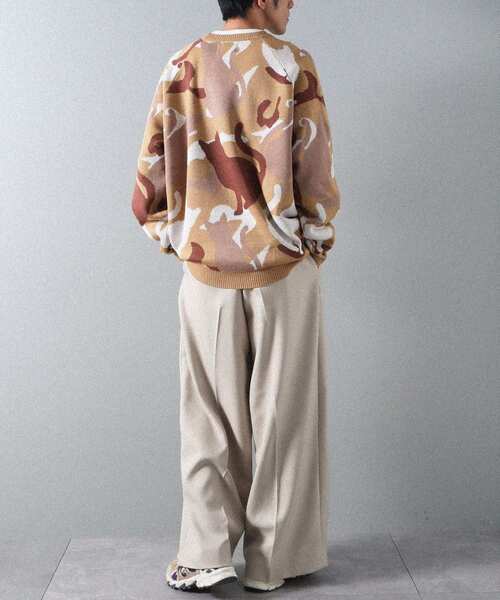 CRAFT STANDARD BOUTIQUE（クラフトスタンダードブティック）の「ダブルジャカードアニマル柄ニットB（ニット/セーター・メンズ・グレー/ベージュ・L/LL）」の12枚目の写真