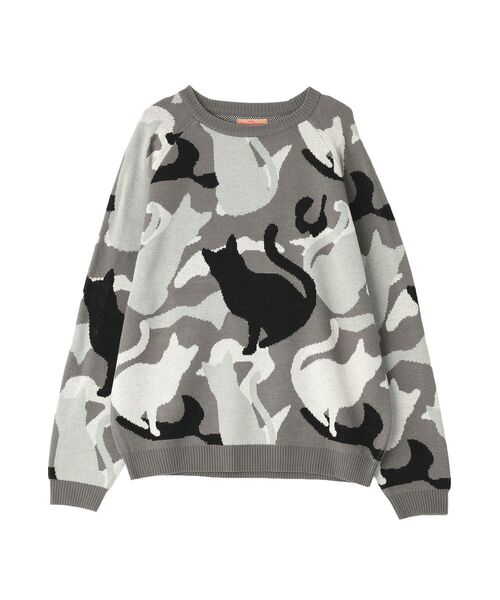 CRAFT STANDARD BOUTIQUE（クラフトスタンダードブティック）の「ダブルジャカードアニマル柄ニットB（ニット/セーター・メンズ・グレー/ベージュ・L/LL）」の4枚目の写真