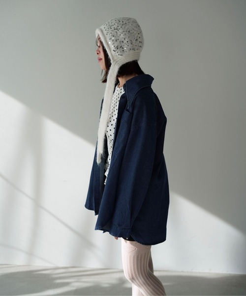 SANSeLF(サンセルフ)の「【SANSeLF】 オーバーデニムシャツ saw25a064(シャツ/ブラウス・レディース・ブルー・FREE)」の2枚目の写真