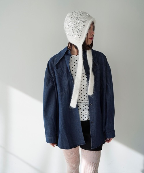 SANSeLF(サンセルフ)の「【SANSeLF】 オーバーデニムシャツ saw25a064(シャツ/ブラウス・レディース・ブルー・FREE)」の8枚目の写真