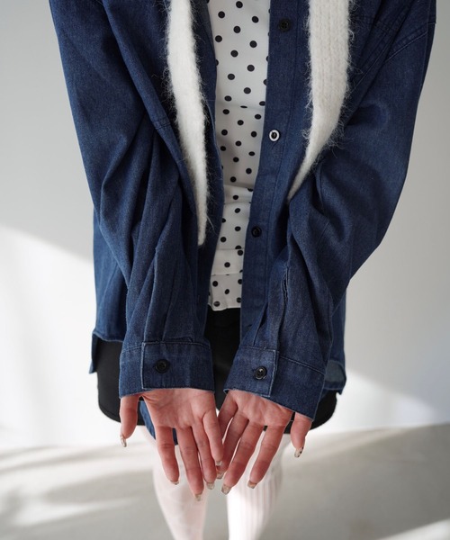 SANSeLF(サンセルフ)の「【SANSeLF】 オーバーデニムシャツ saw25a064(シャツ/ブラウス・レディース・ブルー・FREE)」の11枚目の写真