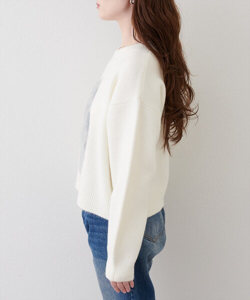 natural couture（ナチュラルクチュール）の「もしゃねこニットプルオーバー（ニット/セーター・レディース・サックスブルー/チャコールグレー/オフホワイト・FREE）」の9枚目の写真