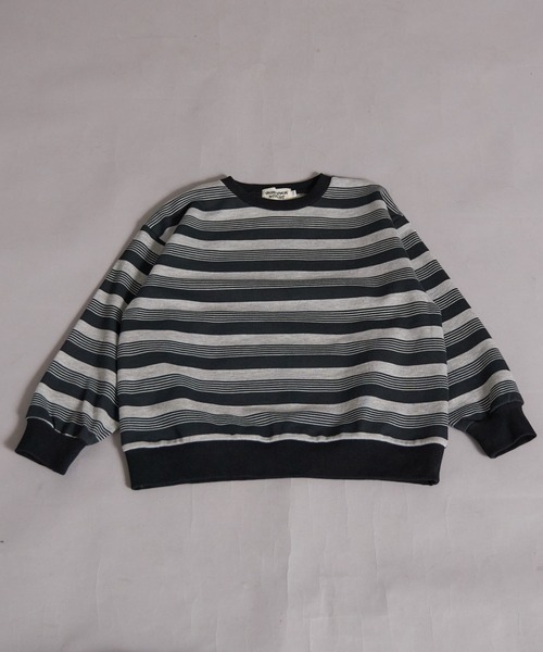 PAIRMANON STREET（ペアマノンストリート）の「裏毛 マルチボーダー スウェット トレーナー【PAIRMANON STREET】（スウェット・キッズ・レッド/グリーン/グレー/ブルー・100/110/120/130/140/150/160/90）」の9枚目の写真