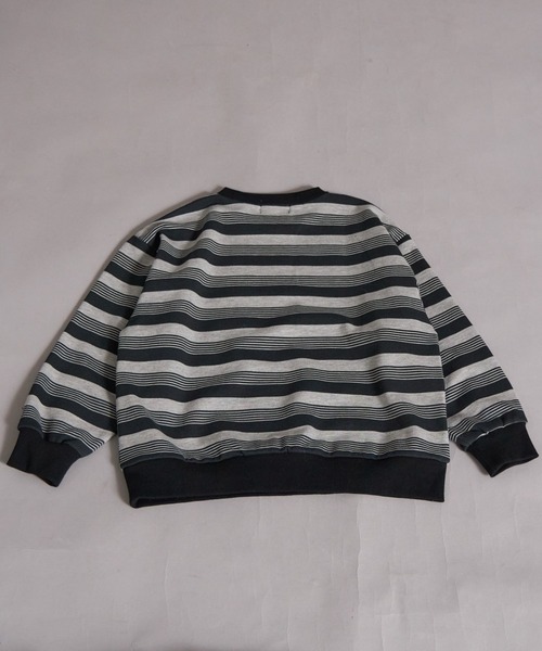 PAIRMANON STREET（ペアマノンストリート）の「裏毛 マルチボーダー スウェット トレーナー【PAIRMANON STREET】（スウェット・キッズ・レッド/グリーン/グレー/ブルー・100/110/120/130/140/150/160/90）」の10枚目の写真