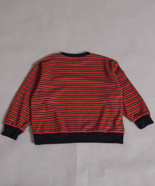 PAIRMANON STREET（ペアマノンストリート）の「裏毛 マルチボーダー スウェット トレーナー【PAIRMANON STREET】（スウェット・キッズ・レッド/グリーン/グレー/ブルー・100/110/120/130/140/150/160/90）」の12枚目の写真