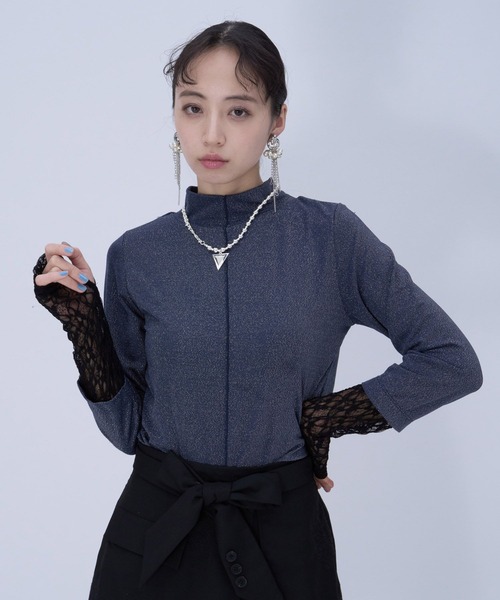 HARE(ハレ)の「ソデレースキリカエカットソー(HARE)(Tシャツ/カットソー・レディース・ブラック/ホワイト/ネイビー・FREE)」の3枚目の写真