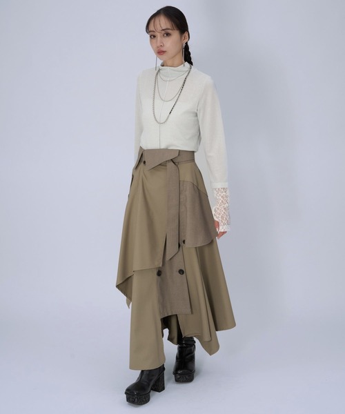 HARE(ハレ)の「ソデレースキリカエカットソー(HARE)(Tシャツ/カットソー・レディース・ブラック/ホワイト/ネイビー・FREE)」の4枚目の写真