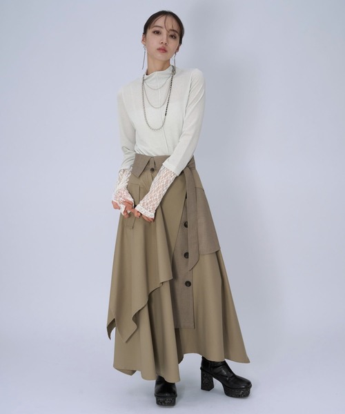 HARE(ハレ)の「ソデレースキリカエカットソー(HARE)(Tシャツ/カットソー・レディース・ブラック/ホワイト/ネイビー・FREE)」の5枚目の写真