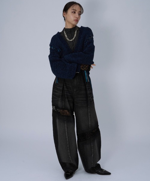 HARE(ハレ)の「ソデレースキリカエカットソー(HARE)(Tシャツ/カットソー・レディース・ブラック/ホワイト/ネイビー・FREE)」の6枚目の写真