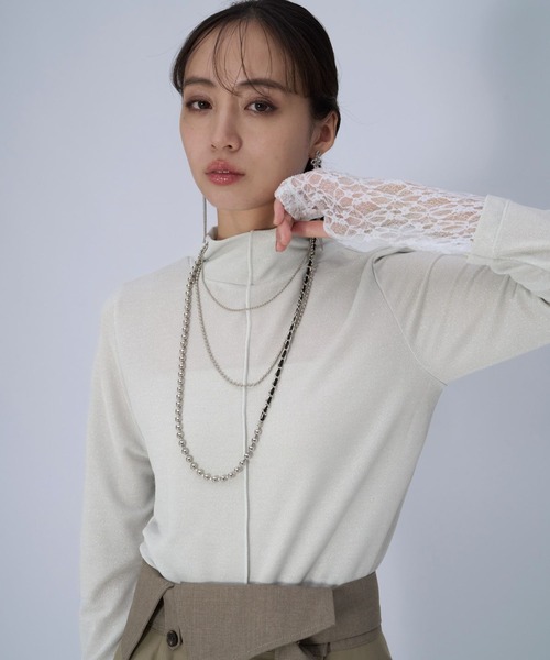 HARE(ハレ)の「ソデレースキリカエカットソー(HARE)(Tシャツ/カットソー・レディース・ブラック/ホワイト/ネイビー・FREE)」の8枚目の写真