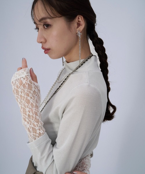 HARE(ハレ)の「ソデレースキリカエカットソー(HARE)(Tシャツ/カットソー・レディース・ブラック/ホワイト/ネイビー・FREE)」の9枚目の写真