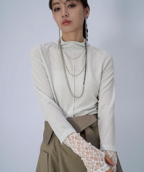 HARE(ハレ)の「ソデレースキリカエカットソー(HARE)(Tシャツ/カットソー・レディース・ブラック/ホワイト/ネイビー・FREE)」の10枚目の写真