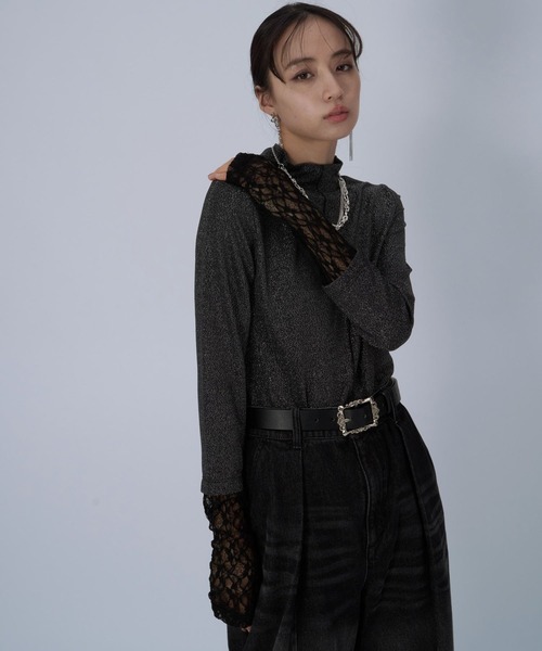 HARE(ハレ)の「ソデレースキリカエカットソー(HARE)(Tシャツ/カットソー・レディース・ブラック/ホワイト/ネイビー・FREE)」の12枚目の写真