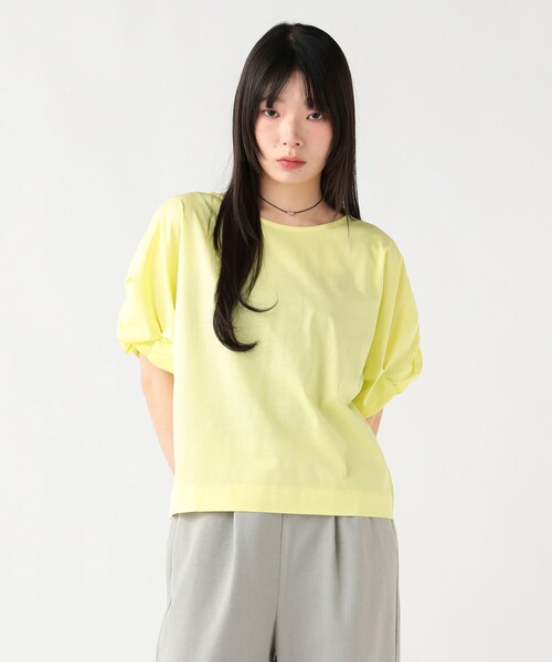 BEAMS HEART(ビームスハート)の「【洗える・二の腕カバー】ねじりスリーブ プルオーバー(Tシャツ/カットソー・レディース・イエロー系その他2/オフホワイト/その他/ブラック・FREE)」の4枚目の写真
