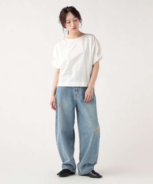 BEAMS HEART(ビームスハート)の「【洗える・二の腕カバー】ねじりスリーブ プルオーバー(Tシャツ/カットソー・レディース・イエロー系その他2/オフホワイト/その他/ブラック・FREE)」の13枚目の写真