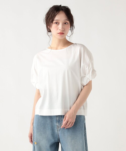 BEAMS HEART(ビームスハート)の「【洗える・二の腕カバー】ねじりスリーブ プルオーバー(Tシャツ/カットソー・レディース・イエロー系その他2/オフホワイト/その他/ブラック・FREE)」の14枚目の写真
