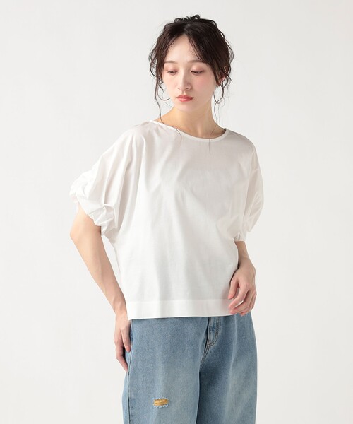 BEAMS HEART(ビームスハート)の「【洗える・二の腕カバー】ねじりスリーブ プルオーバー(Tシャツ/カットソー・レディース・イエロー系その他2/オフホワイト/その他/ブラック・FREE)」の15枚目の写真