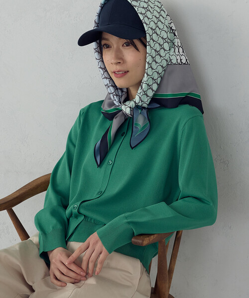 COMME CA ISM（コムサイズム）の「ブロックカラーモノグラムスカーフ（ストール/ショール・レディース・ネイビー系/ピンク系・FREE）」の5枚目の写真