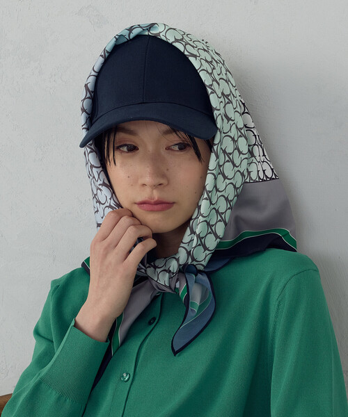 COMME CA ISM（コムサイズム）の「ブロックカラーモノグラムスカーフ（ストール/ショール・レディース・ネイビー系/ピンク系・FREE）」の6枚目の写真