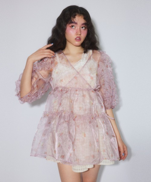 Candy Stripper(キャンディストリッパー)の「ROSEY CATS CACHE-COEUR ドレス(ワンピース・レディース・ピンク/グレー/ブラック/アイボリー・FREE)」の5枚目の写真