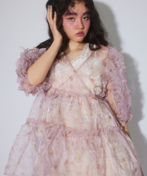 Candy Stripper(キャンディストリッパー)の「ROSEY CATS CACHE-COEUR ドレス(ワンピース・レディース・ピンク/グレー/ブラック/アイボリー・FREE)」の8枚目の写真