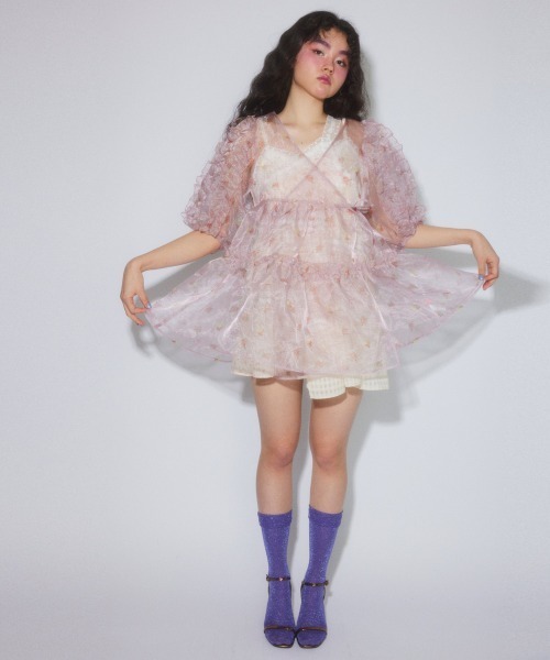 Candy Stripper(キャンディストリッパー)の「ROSEY CATS CACHE-COEUR ドレス(ワンピース・レディース・ピンク/グレー/ブラック/アイボリー・FREE)」の10枚目の写真