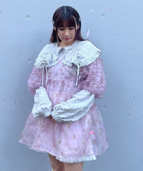 Candy Stripper(キャンディストリッパー)の「ROSEY CATS CACHE-COEUR ドレス(ワンピース・レディース・ピンク/グレー/ブラック/アイボリー・FREE)」の12枚目の写真