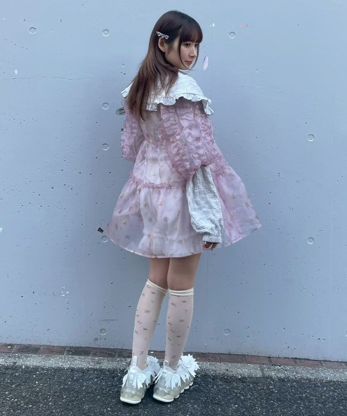 Candy Stripper(キャンディストリッパー)の「ROSEY CATS CACHE-COEUR ドレス(ワンピース・レディース・ピンク/グレー/ブラック/アイボリー・FREE)」の16枚目の写真