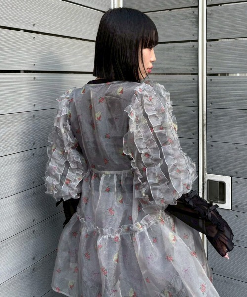 Candy Stripper(キャンディストリッパー)の「ROSEY CATS CACHE-COEUR ドレス(ワンピース・レディース・ピンク/グレー/ブラック/アイボリー・FREE)」の20枚目の写真