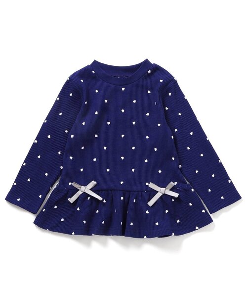 apres les cours(アプレレクール)の「ペプラムTシャツ/7days Style_ジュニア対応(Tシャツ/カットソー・キッズ・アイボリー/サックスブルー/ラベンダー/ネイビー/レッド/サーモンピンク・80/90/100/110/120/130/140)」の3枚目の写真