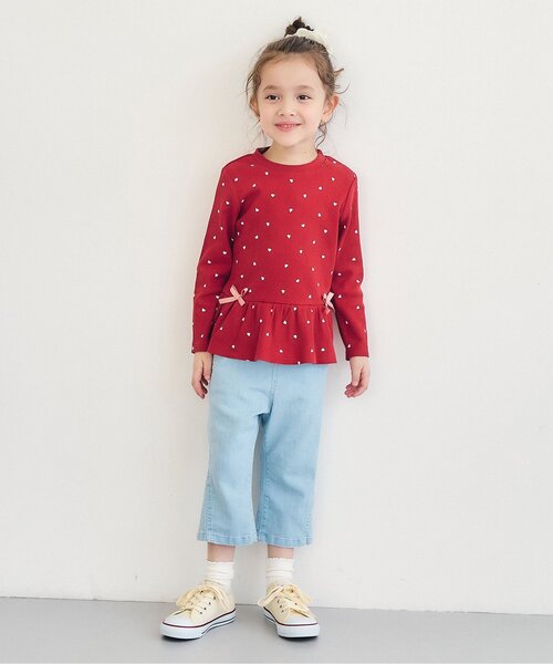 apres les cours(アプレレクール)の「ペプラムTシャツ/7days Style_ジュニア対応(Tシャツ/カットソー・キッズ・アイボリー/サックスブルー/ラベンダー/ネイビー/レッド/サーモンピンク・80/90/100/110/120/130/140)」の9枚目の写真