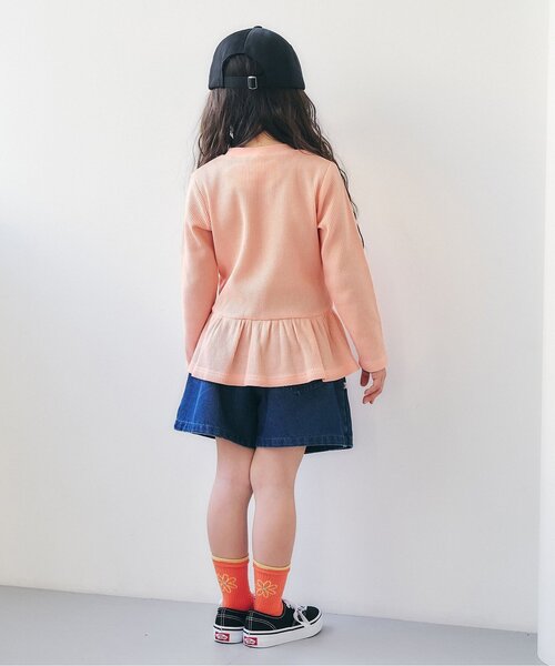 apres les cours(アプレレクール)の「ペプラムTシャツ/7days Style_ジュニア対応(Tシャツ/カットソー・キッズ・アイボリー/サックスブルー/ラベンダー/ネイビー/レッド/サーモンピンク・80/90/100/110/120/130/140)」の12枚目の写真