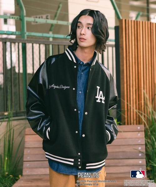 PEANUTS×MLB】オリジナルデザイン スタジャン バーシティージャケット