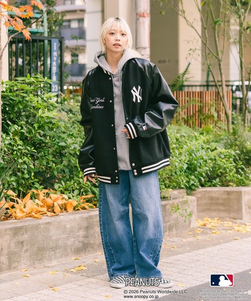 セール】【PEANUTS×MLB】オリジナルデザイン スタジャン バーシティー