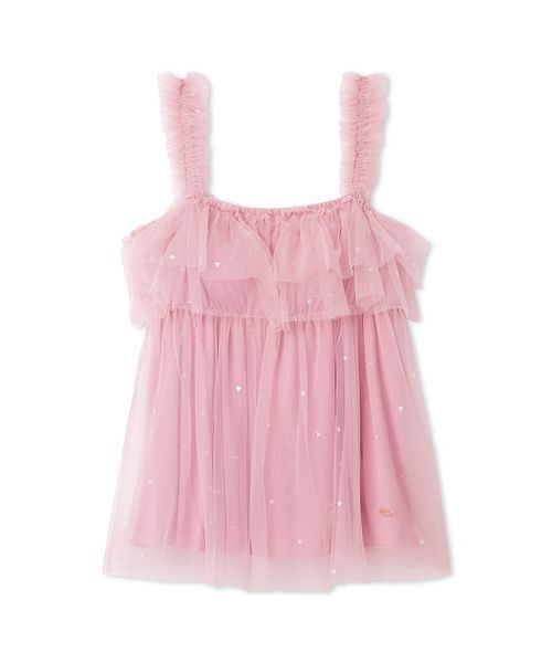 ハート柄チュールカップインキャミソール（ルームウェア/パジャマ