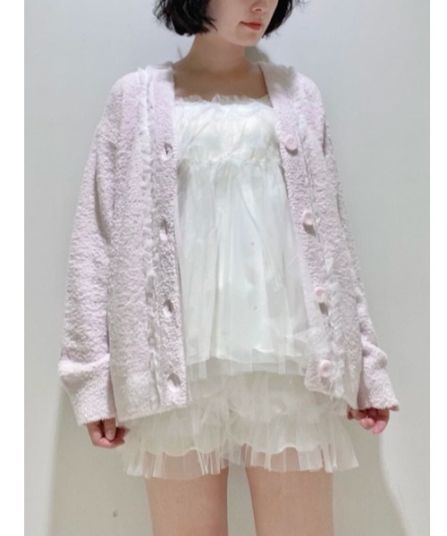 ハート柄チュールカップインキャミソール（ルームウェア/パジャマ