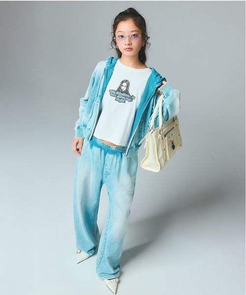 X-girl(エックスガール)の「GLITTER LOGO AND FACE S/S BABY TEE(Tシャツ/カットソー・レディース・ブラック/ホワイト/レッド・S/M)」の17枚目の写真