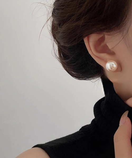 blackdia ocean(ブラックダイヤオーシャン)の「blackdia ocean バリエーション パールピアス(ピアス(両耳用)・レディース・ホワイト/コーラルピンク/ピンク系・SMALL/MEDIUM/LARGE)」の9枚目の写真