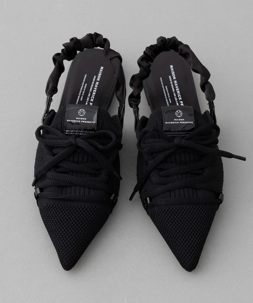 MAISON MAVERICK PRESENTS(メゾンマベリックプレゼンツ)の「【MAISON MAVERICK PRESENTS】Lace-Up Shushuback Flats(パンプス・レディース・ブラック/キャメル・M/S/L)」の20枚目の写真