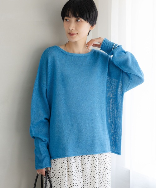 Elura(エルーラ)の「ペーパーヤーンニット/643327(ニット/セーター・レディース・ライトピンク/オフホワイト/チャコールグレー/ブルー・FREE)」の2枚目の写真